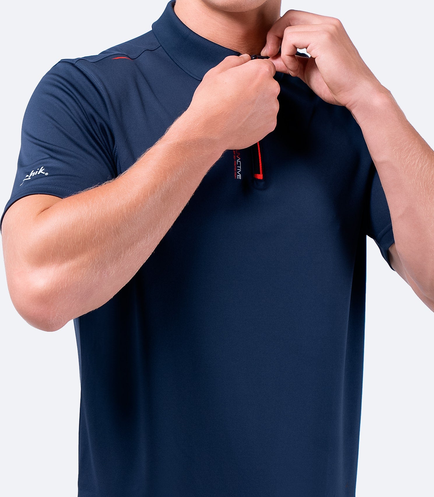 Mens UVActive Zip Sports Polo - Navy