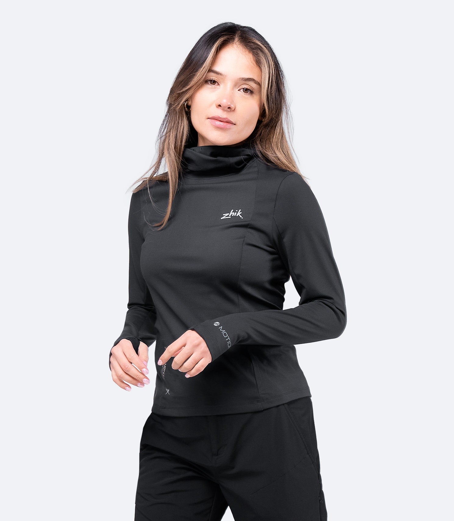Womens Black ZhikMotion Hooded Top