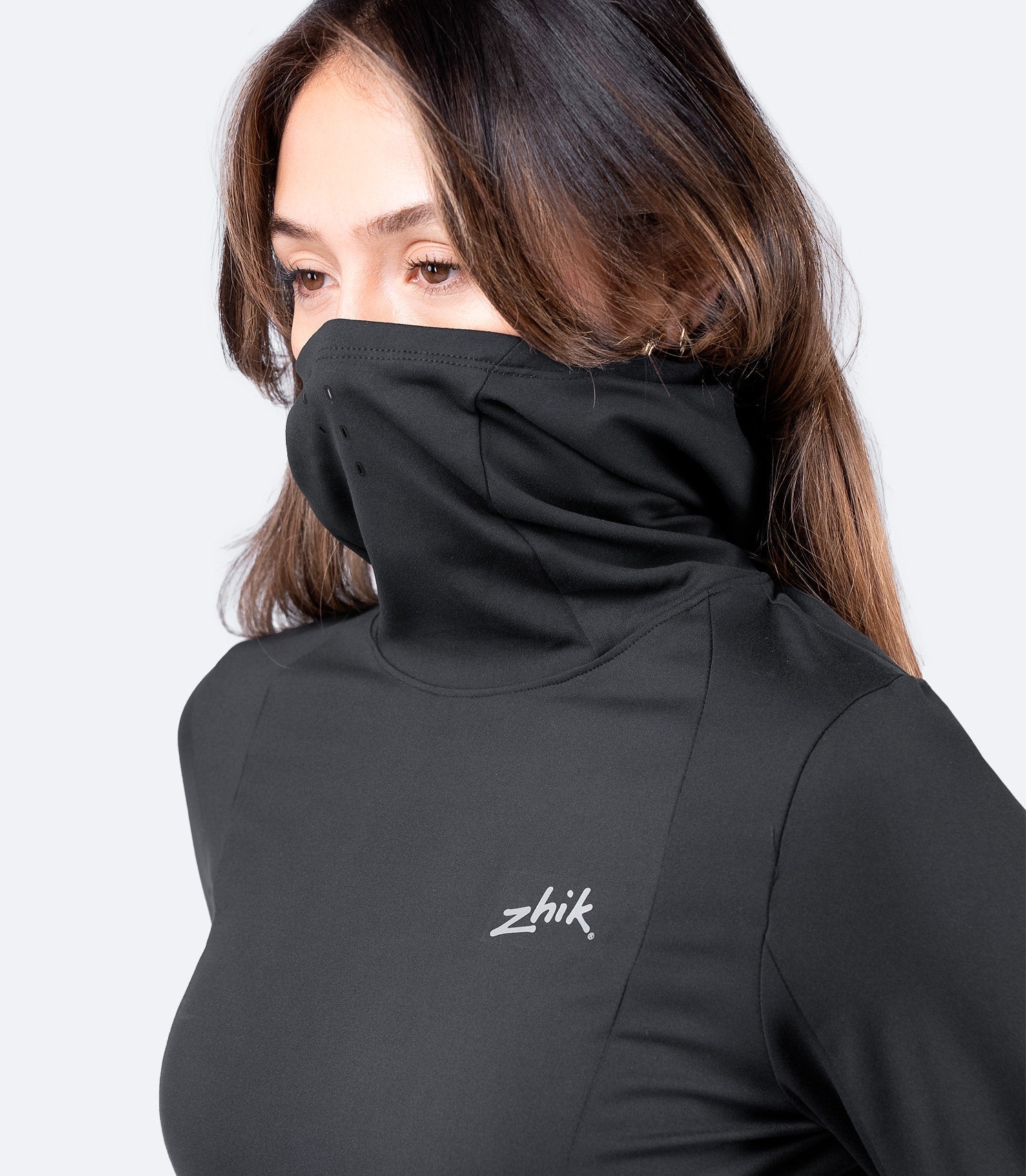 Womens Black ZhikMotion Hooded Top