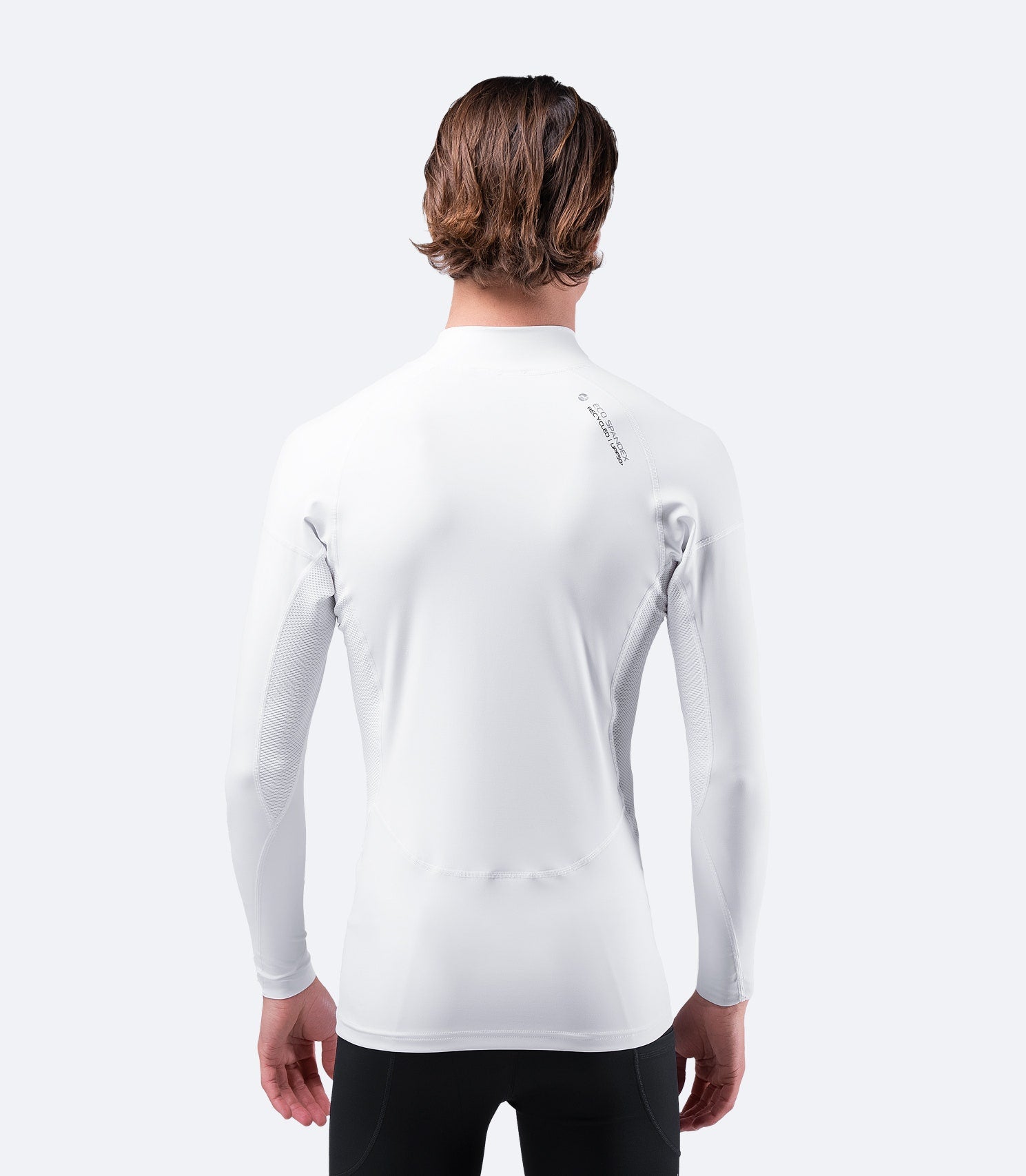 Mens White Eco Spandex Long Sleeve Top