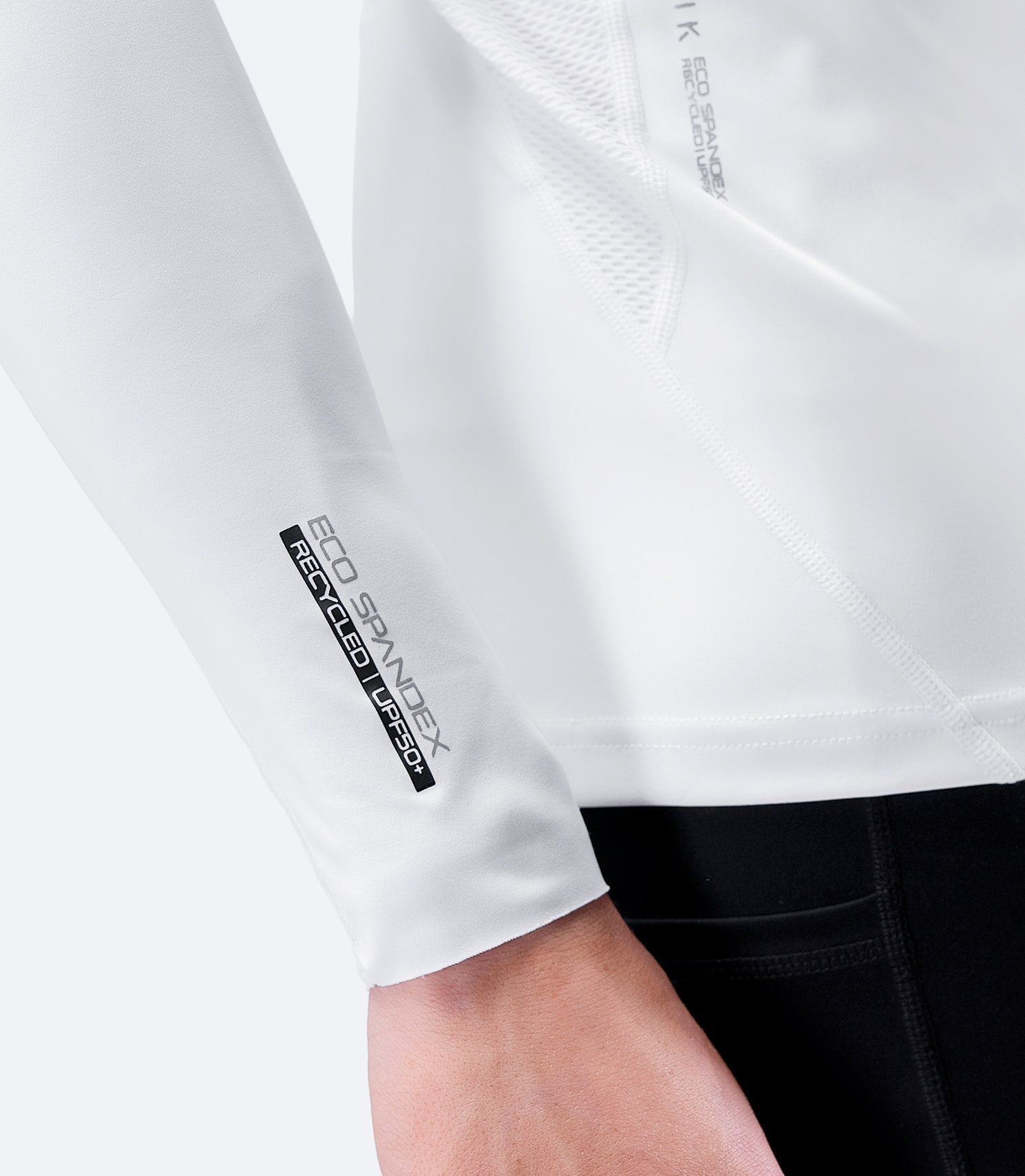 Mens White Eco Spandex Long Sleeve Top