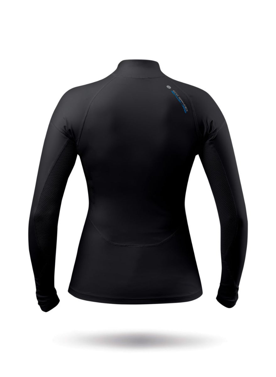 Womens Black Eco Spandex Long Sleeve Top