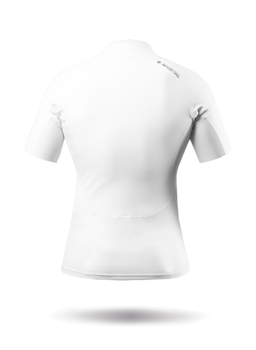 Mens White Eco Spandex Short Sleeve Top