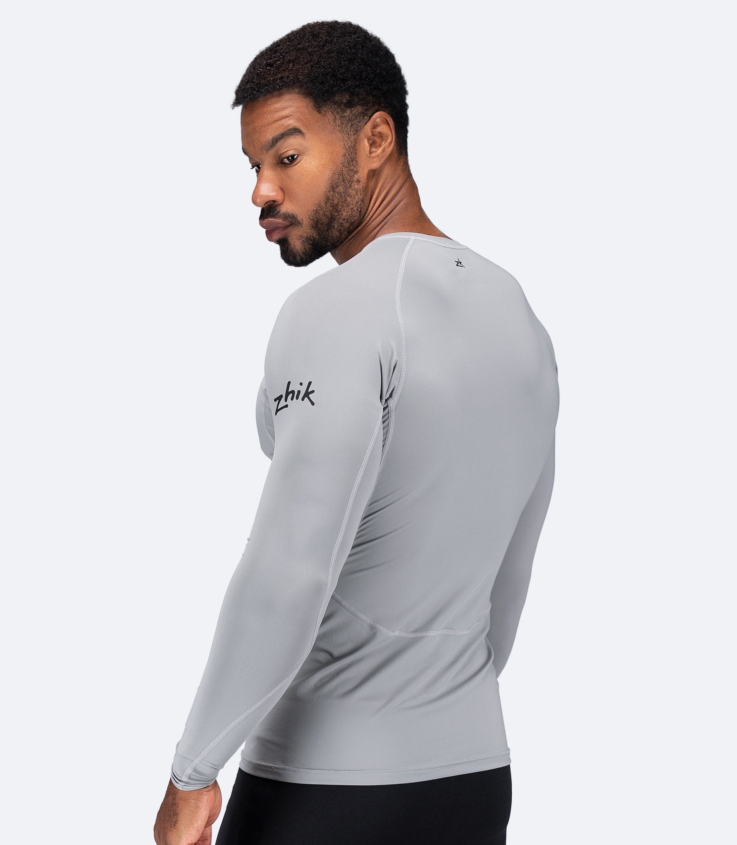 Mens Eco Spandex LT Long Sleeve Baselayer Top - Platinum