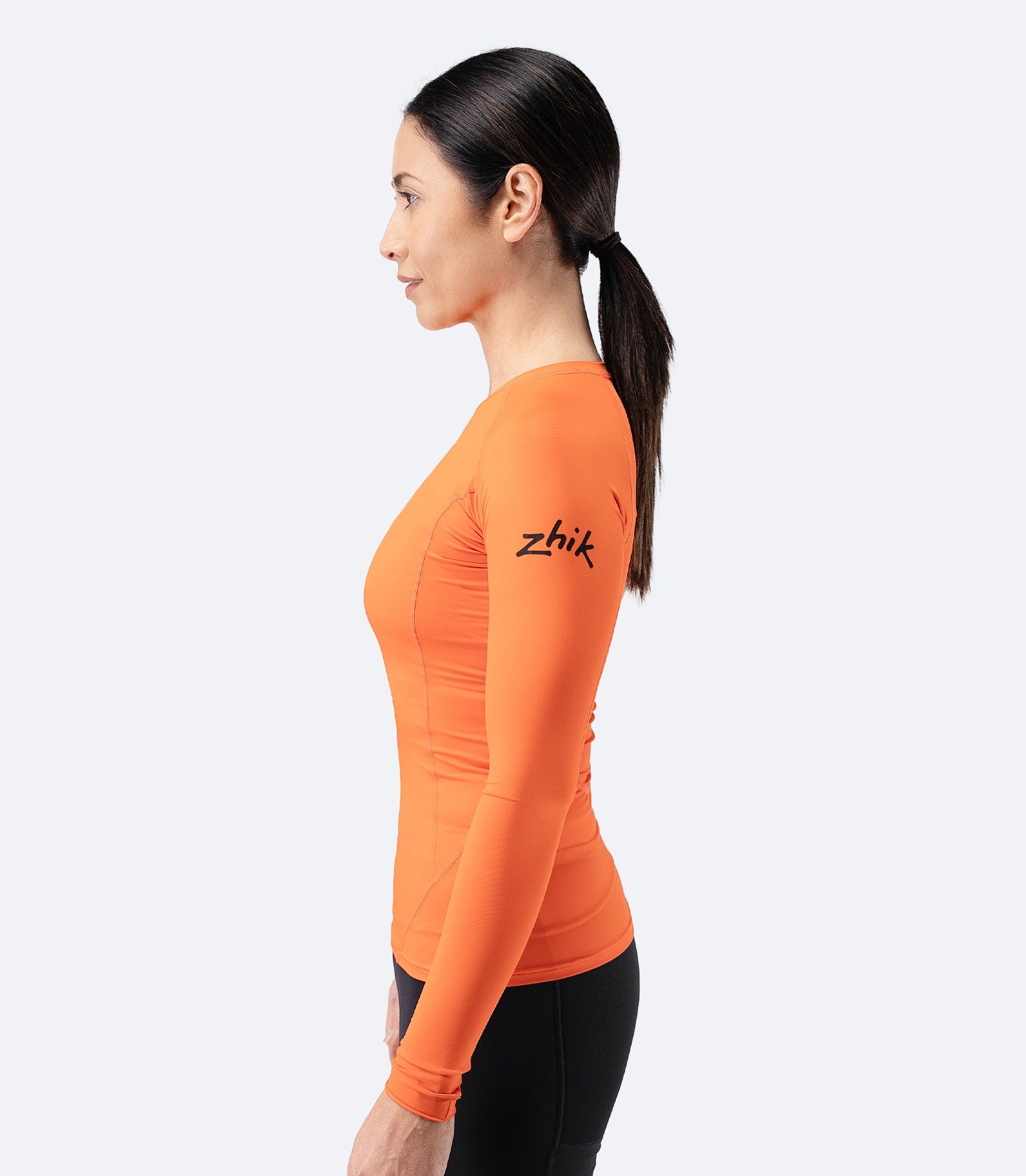 Womens Eco Spandex LT Long Sleeve Baselayer Top - Flame Red