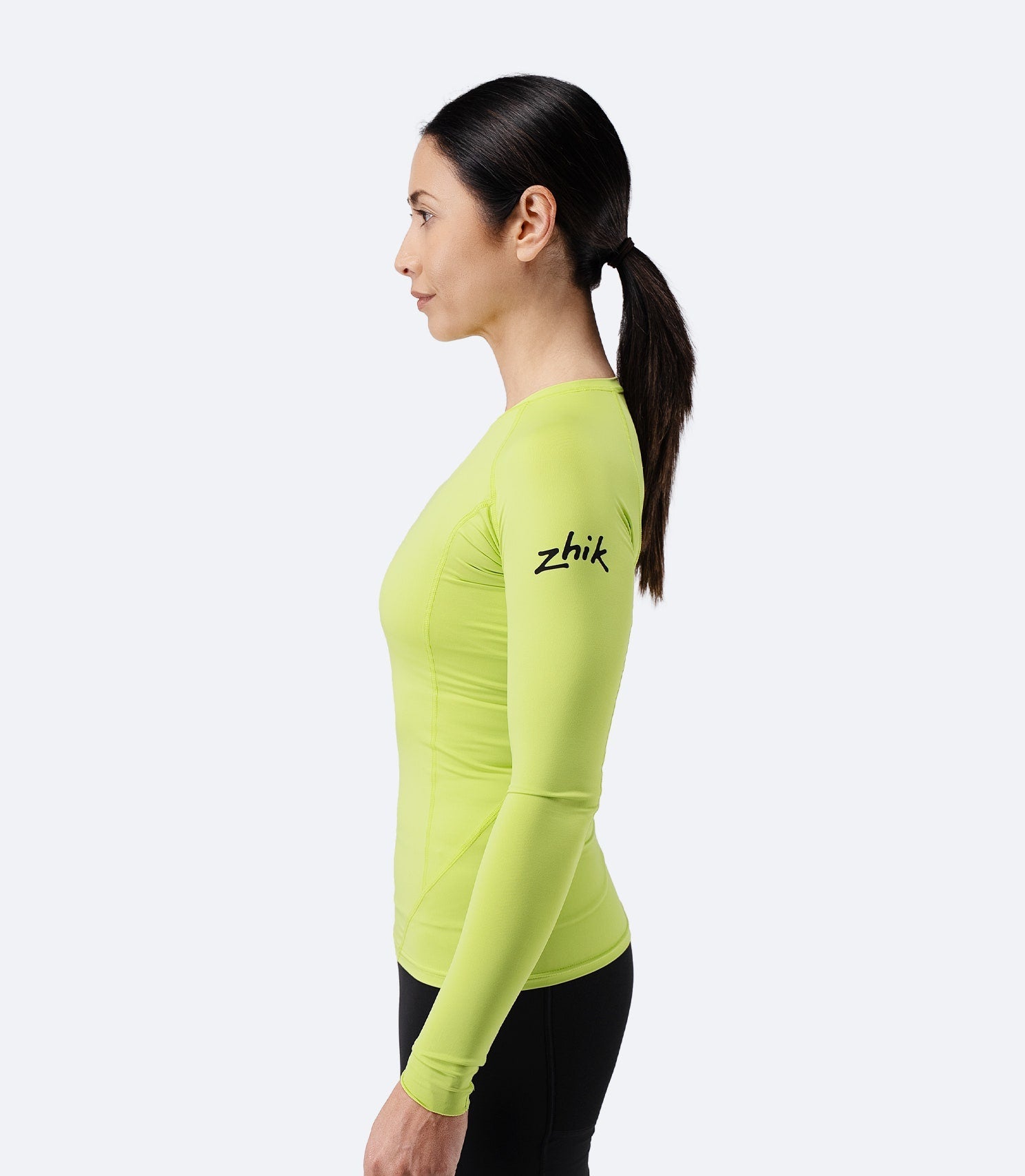 Womens Eco Spandex LT Long Sleeve Baselayer Top - Lime