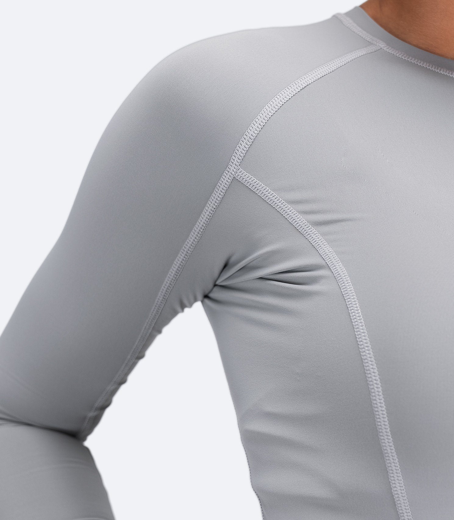 Womens Eco Spandex LT Long Sleeve Baselayer Top - Platinum
