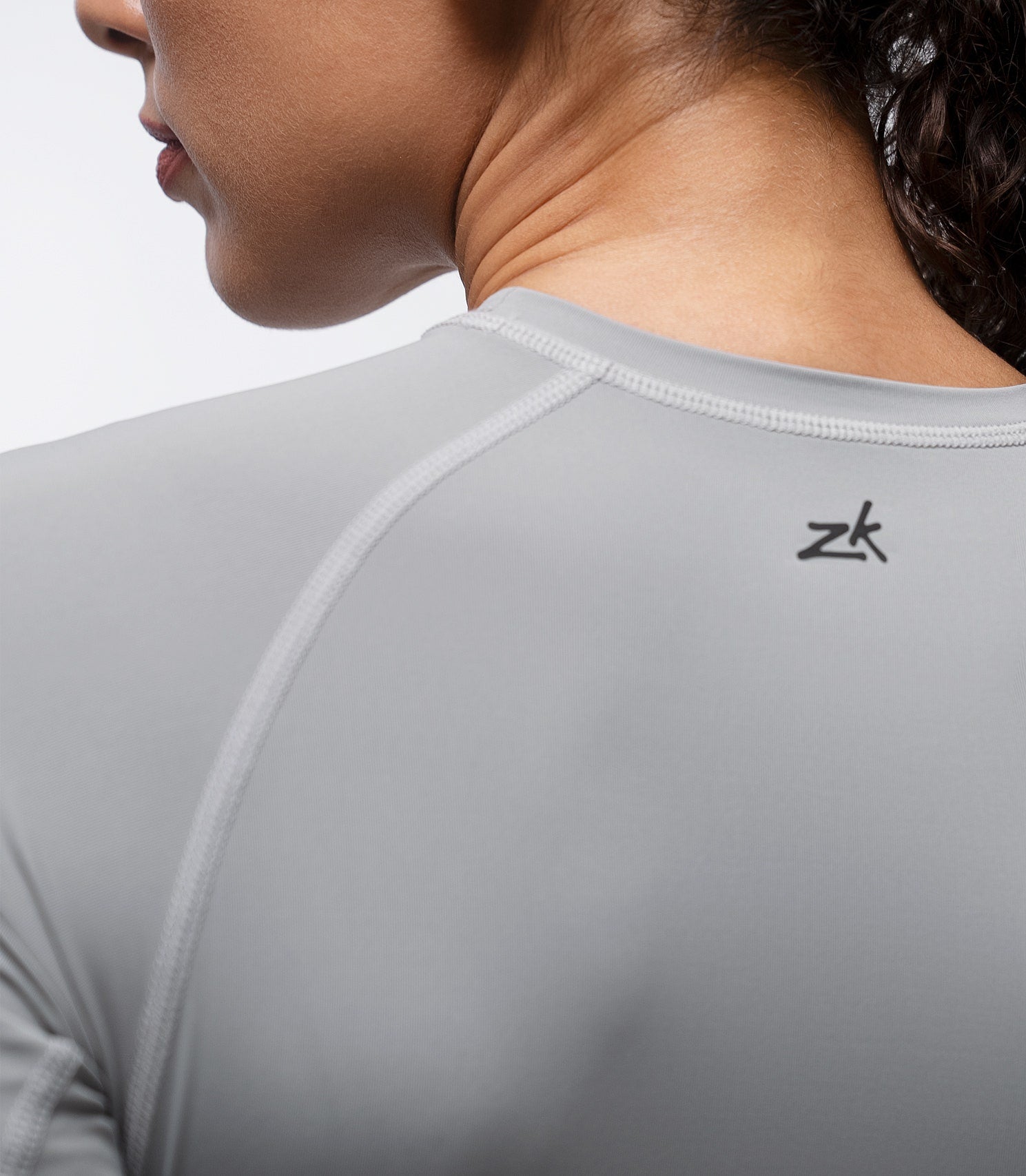 Womens Eco Spandex LT Long Sleeve Baselayer Top - Platinum