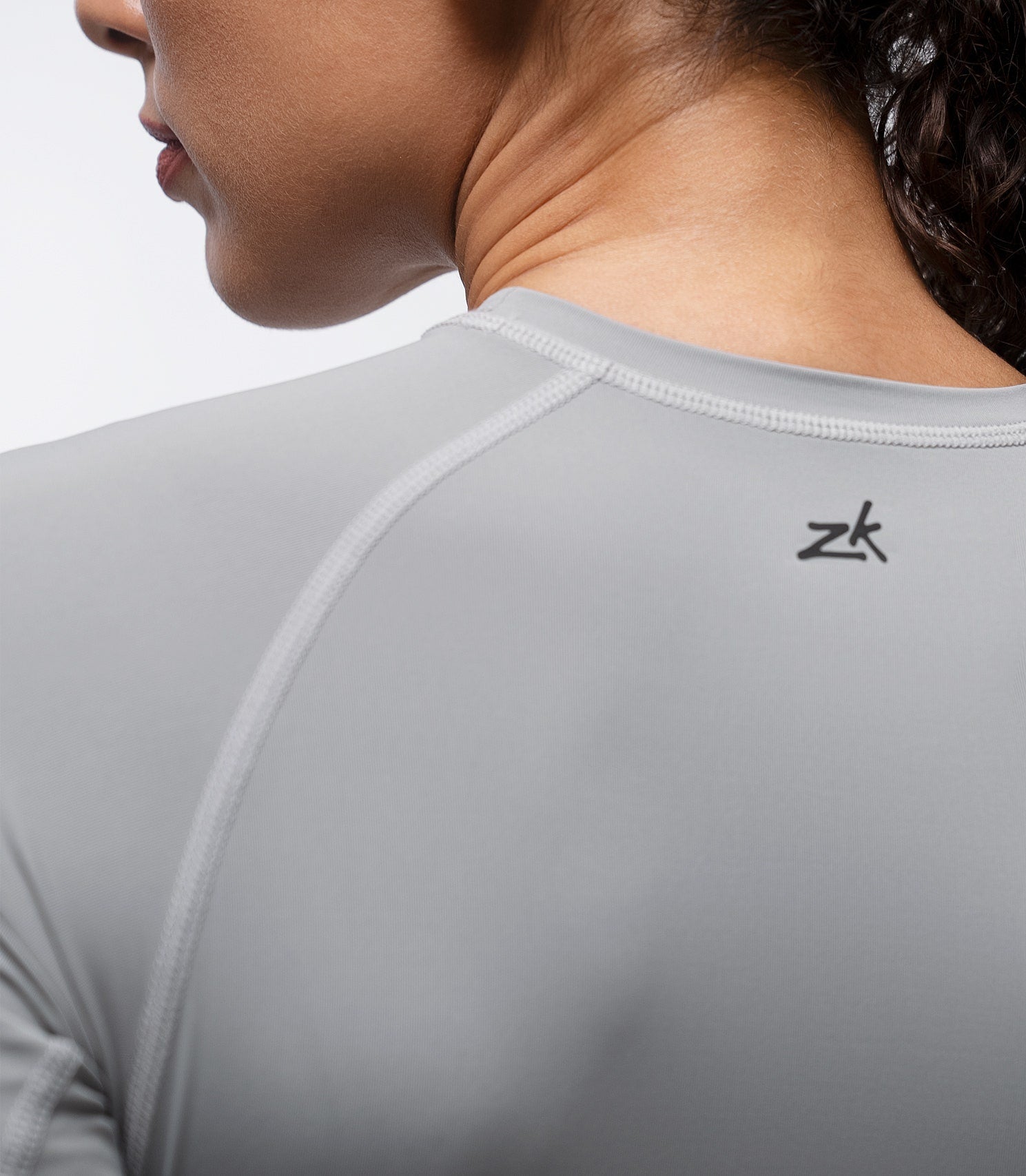 Womens Eco Spandex LT Long Sleeve Baselayer Top - Platinum