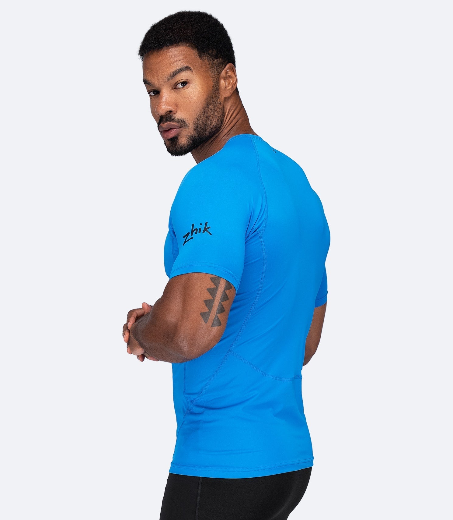 Mens Eco Spandex LT Short Sleeve Baselayer Top - Cyan