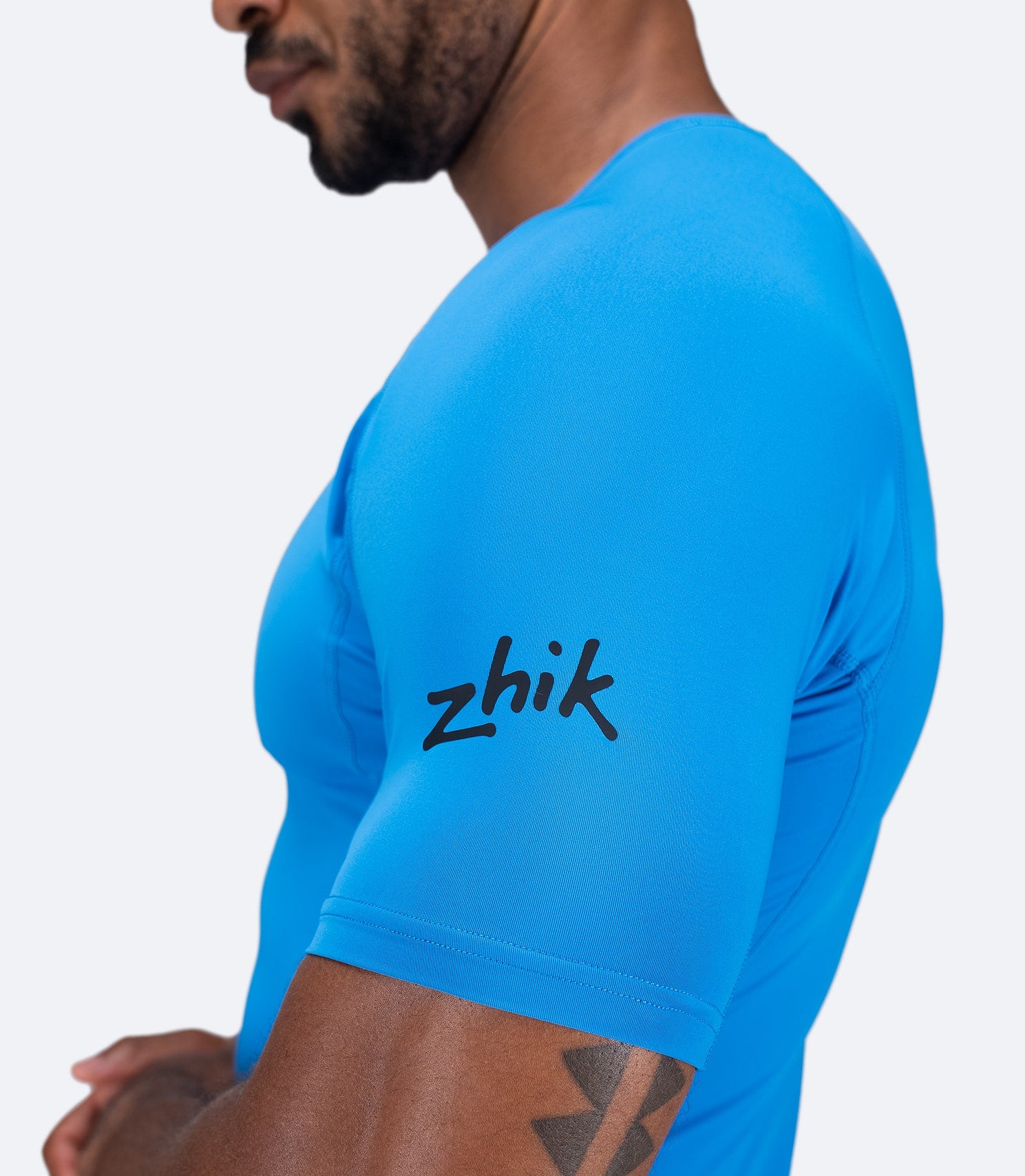 Mens Eco Spandex LT Short Sleeve Baselayer Top - Cyan