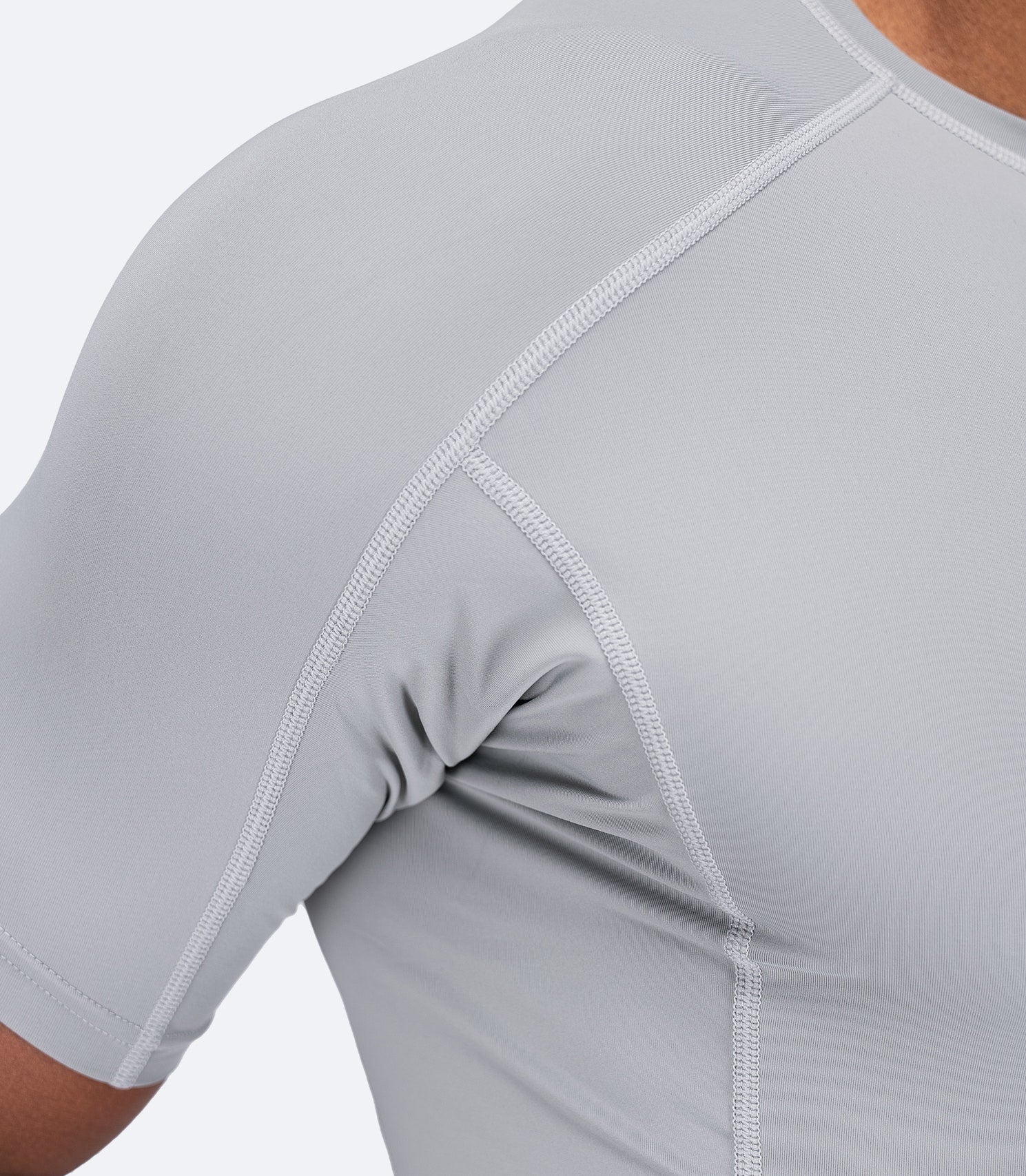 Mens Eco Spandex LT Short Sleeve Baselayer Top - Platinum