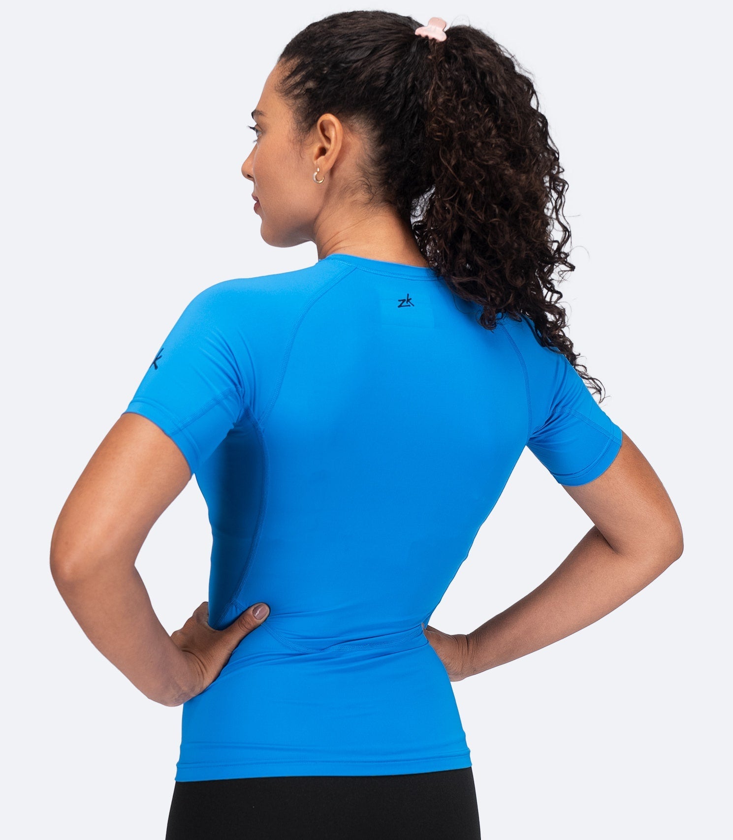 Womens Eco Spandex LT Short Sleeve Baselayer Top - Cyan