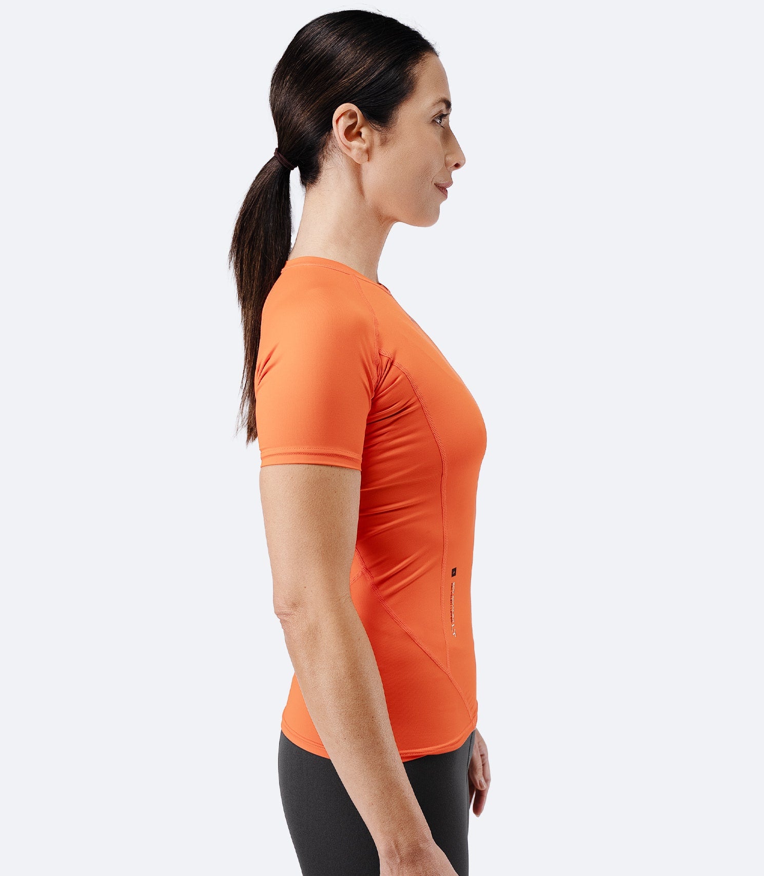 Womens Eco Spandex LT Short Sleeve Baselayer Top - Flame Red