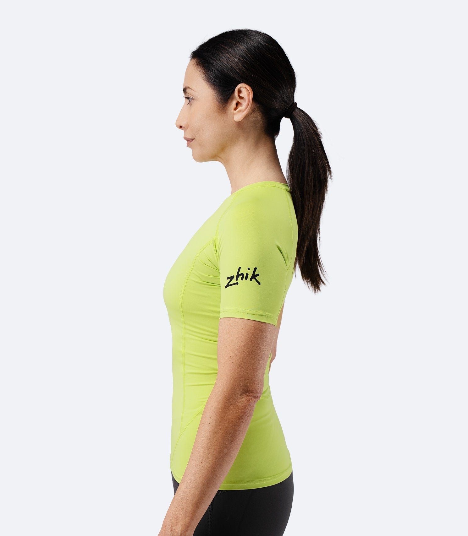 Womens Eco Spandex LT Short Sleeve Baselayer Top - Lime