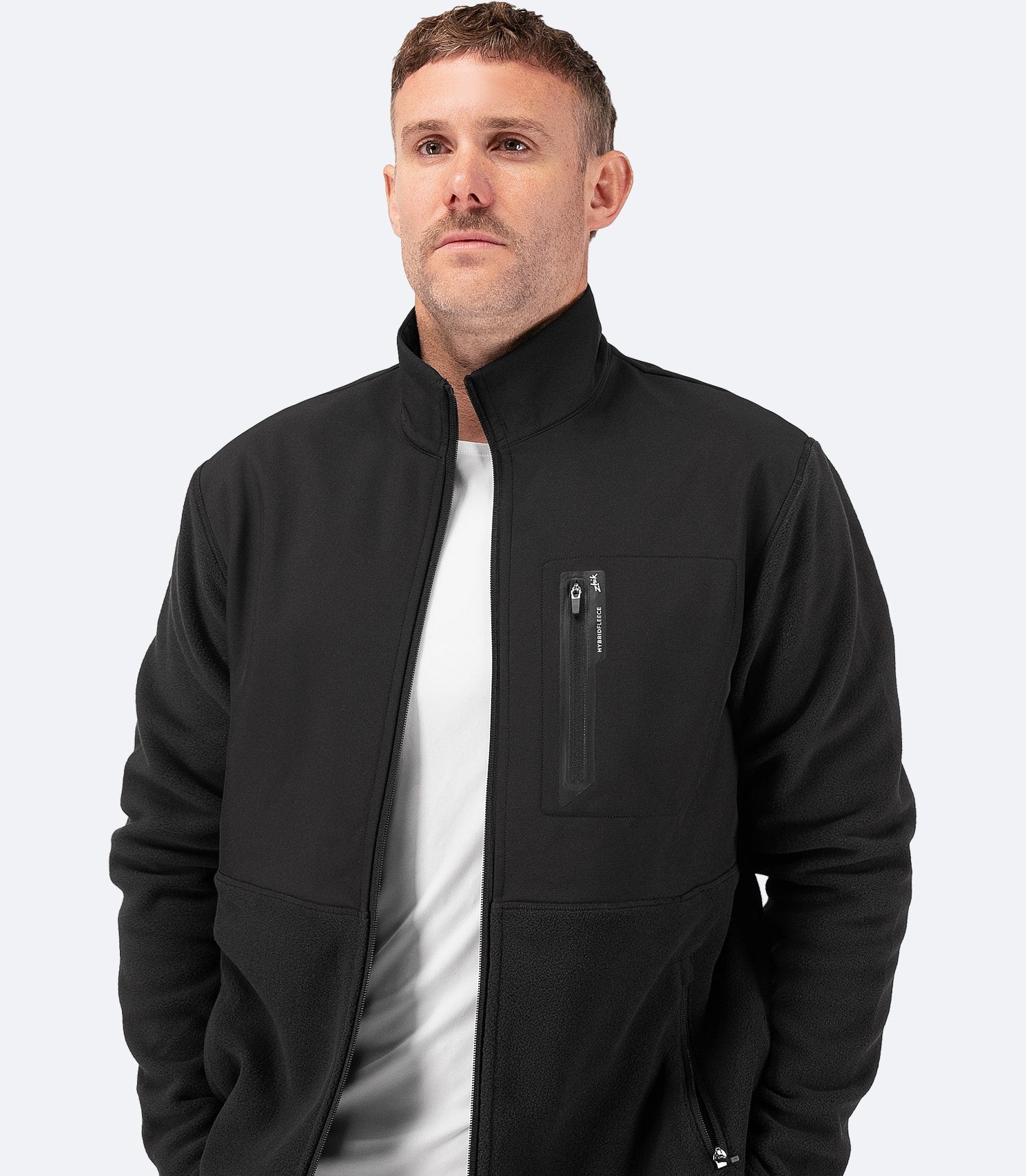 Mens Hybrid Fleece Jacket - Black