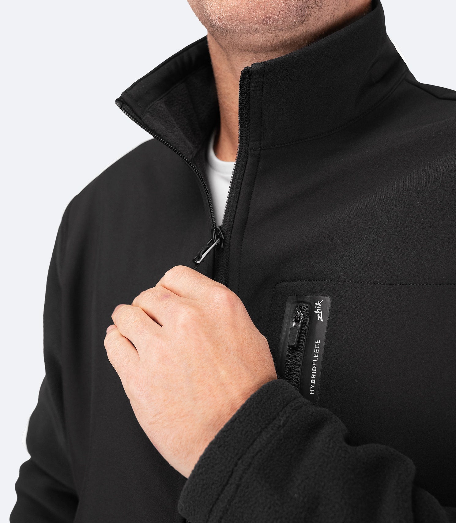 Mens Hybrid Fleece Jacket - Black