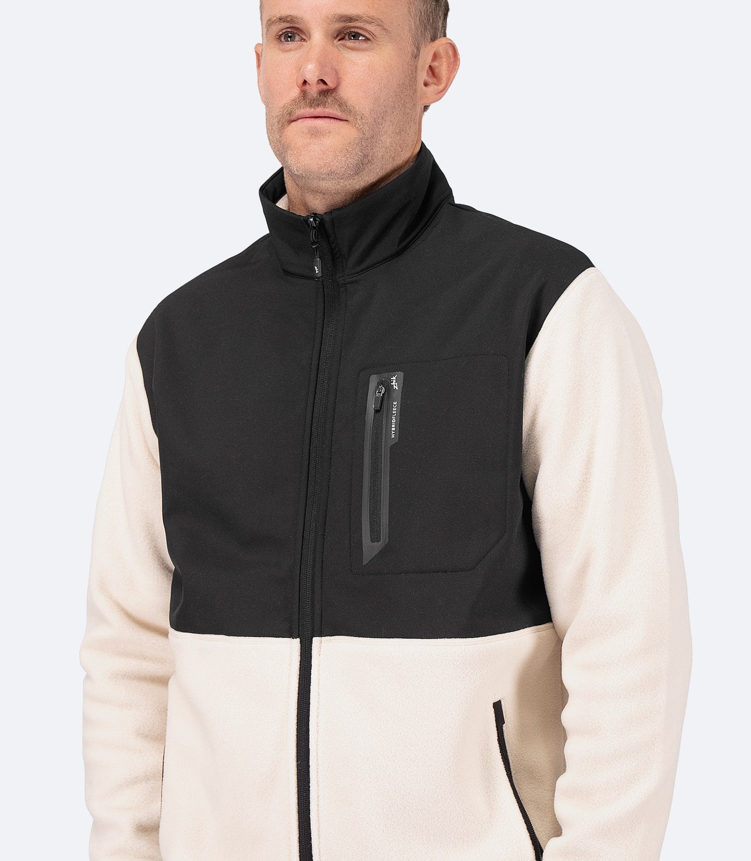 Mens Hybrid Fleece Jacket - Chalk