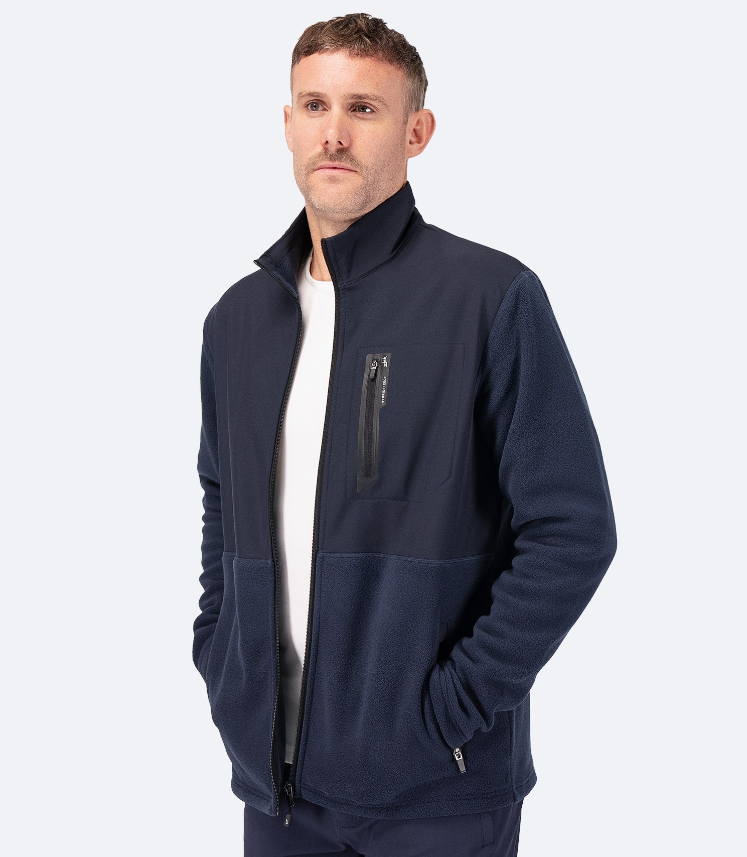 Mens Hybrid Fleece Jacket - Midnight Blue
