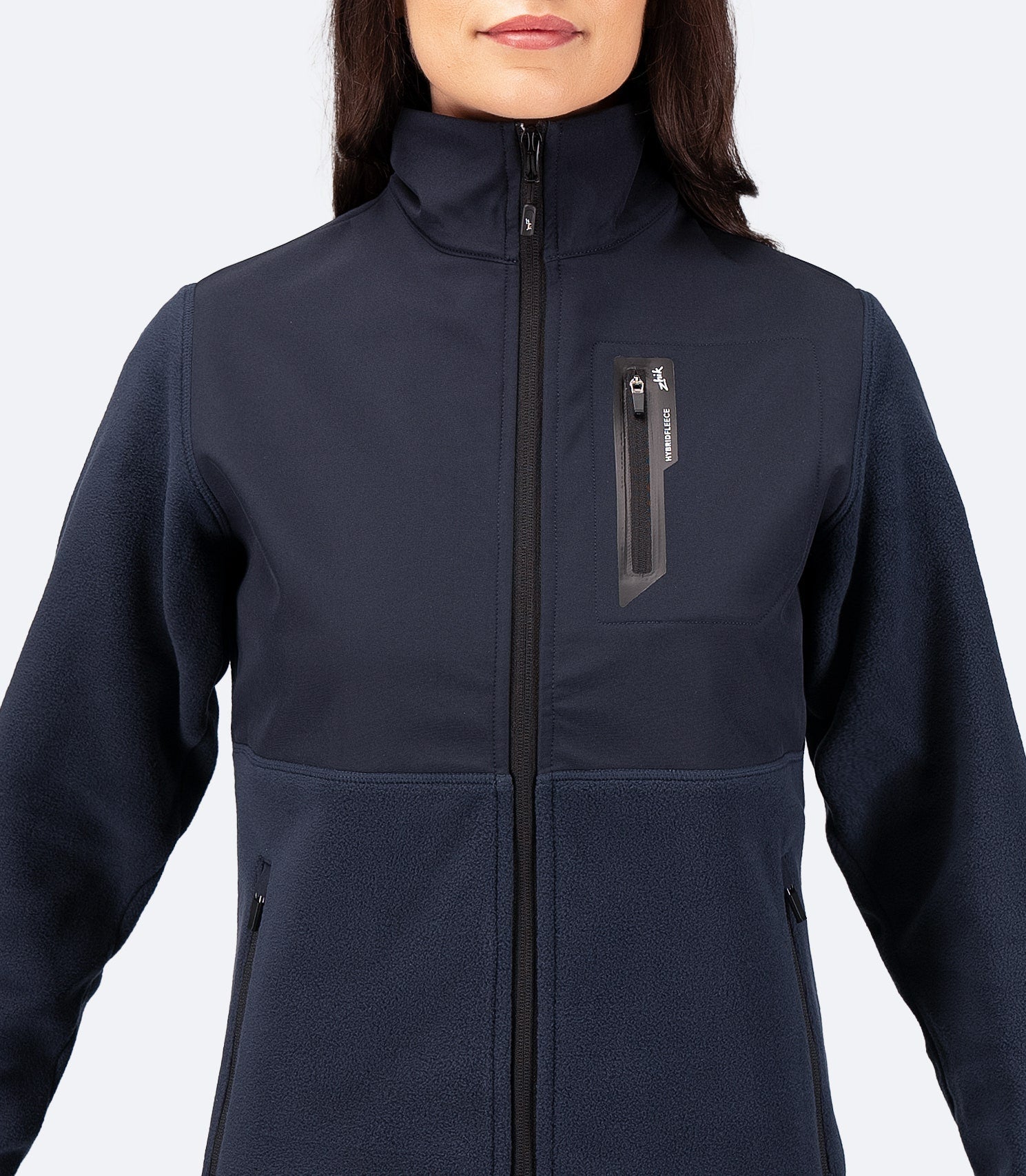 Womens Hybrid Fleece Jacket - Midnight Blue