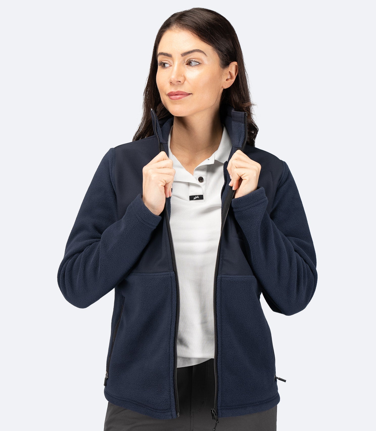 Womens Hybrid Fleece Jacket - Midnight Blue
