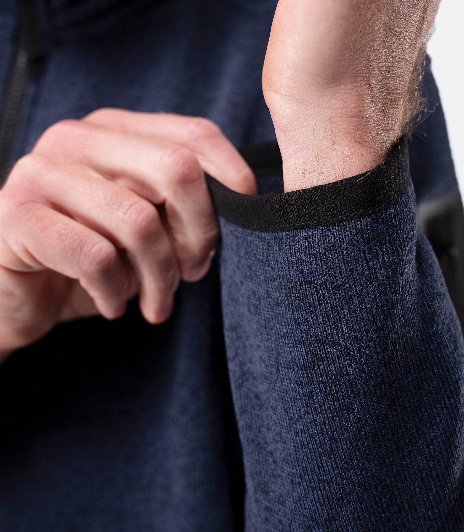 Mens Knit Fleece Jacket - Dark Navy Marle