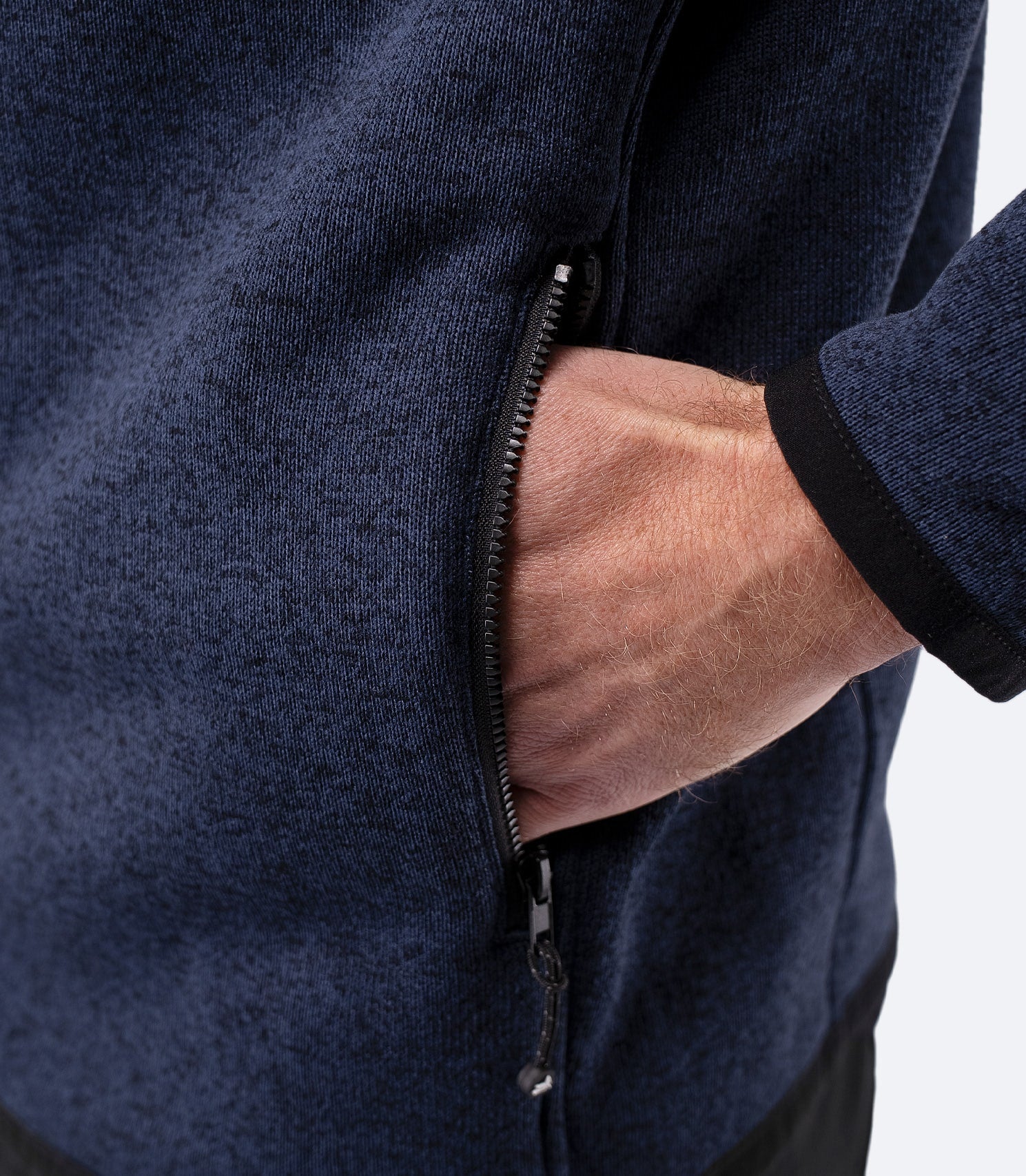 Mens Knit Fleece Jacket - Dark Navy Marle