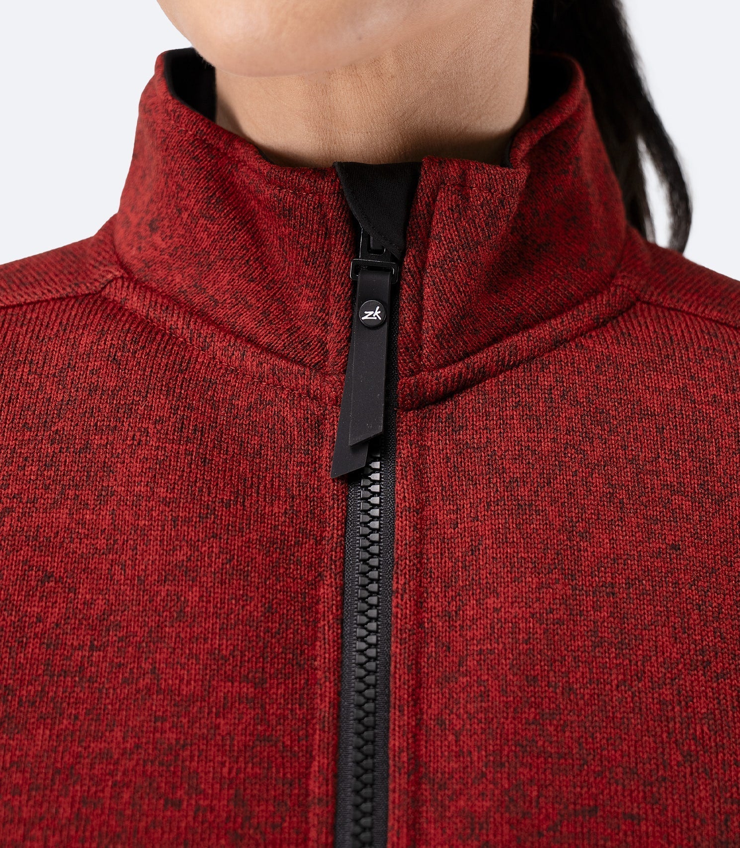 Womens Knit Fleece Jacket - Garnet Marle