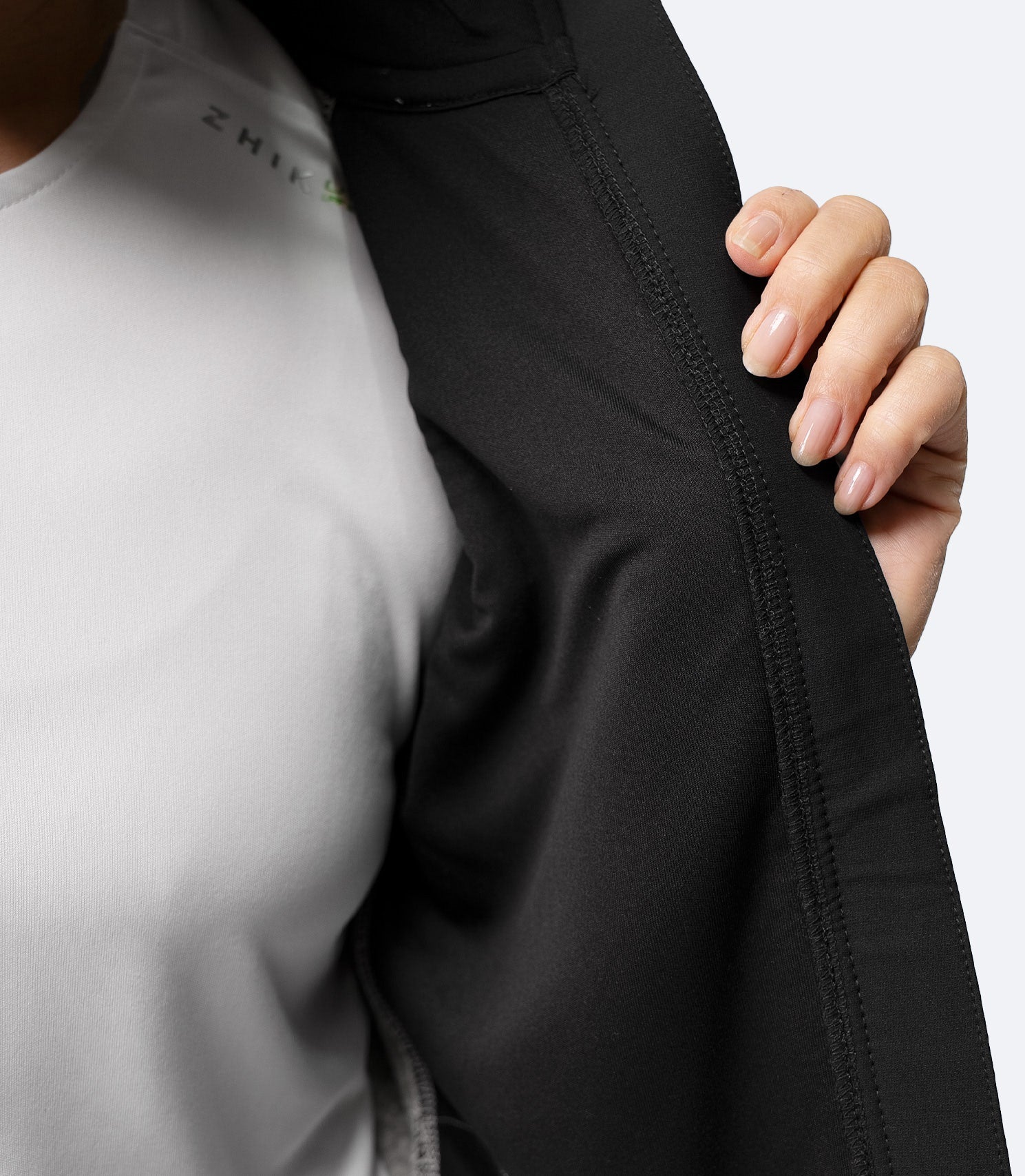 Womens Knit Fleece Jacket - Light Grey Marle