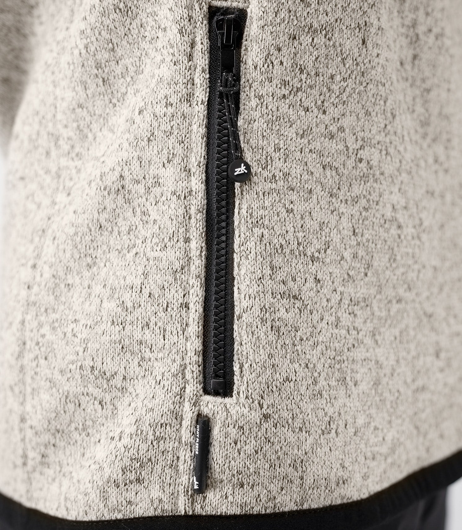 Womens Knit Fleece Jacket - Light Grey Marle