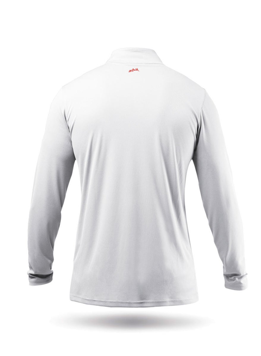 Mens UVActive High Collar 1/4 Zip Top - White