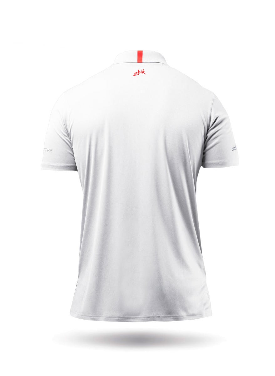 Mens UVActive Zip Sports Polo - White