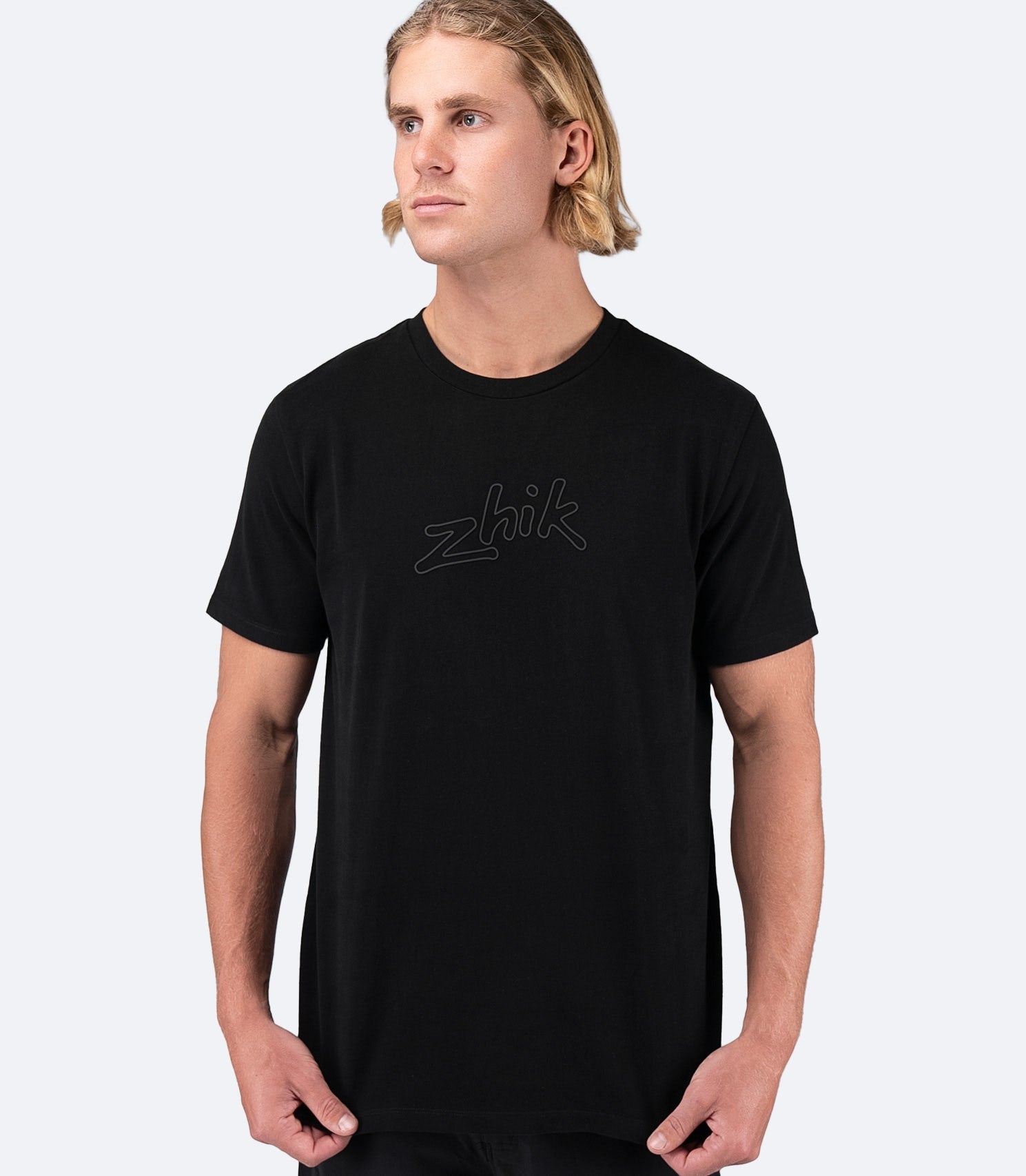 Mens Zhik Logo Cotton T-Shirt - Black