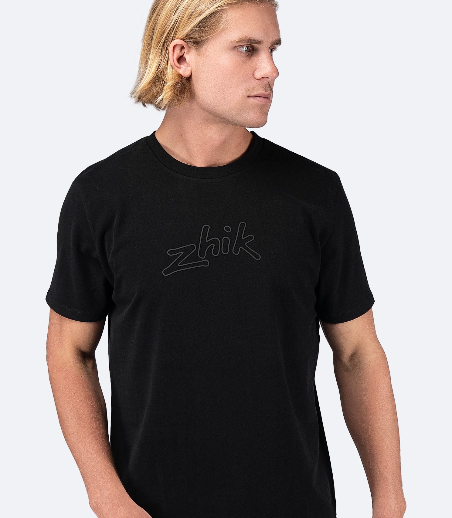 Mens Zhik Logo Cotton T-Shirt - Black
