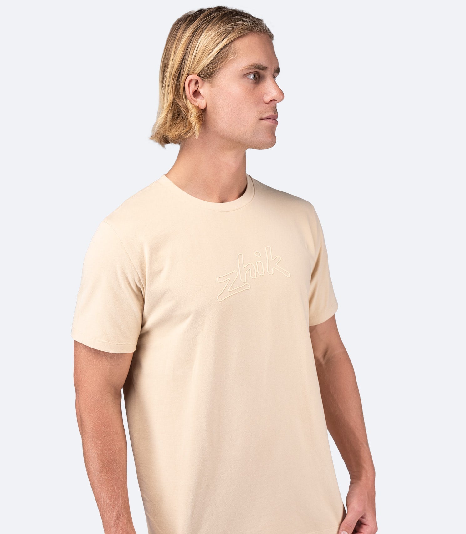 Mens Zhik Logo Cotton T-Shirt - Sand