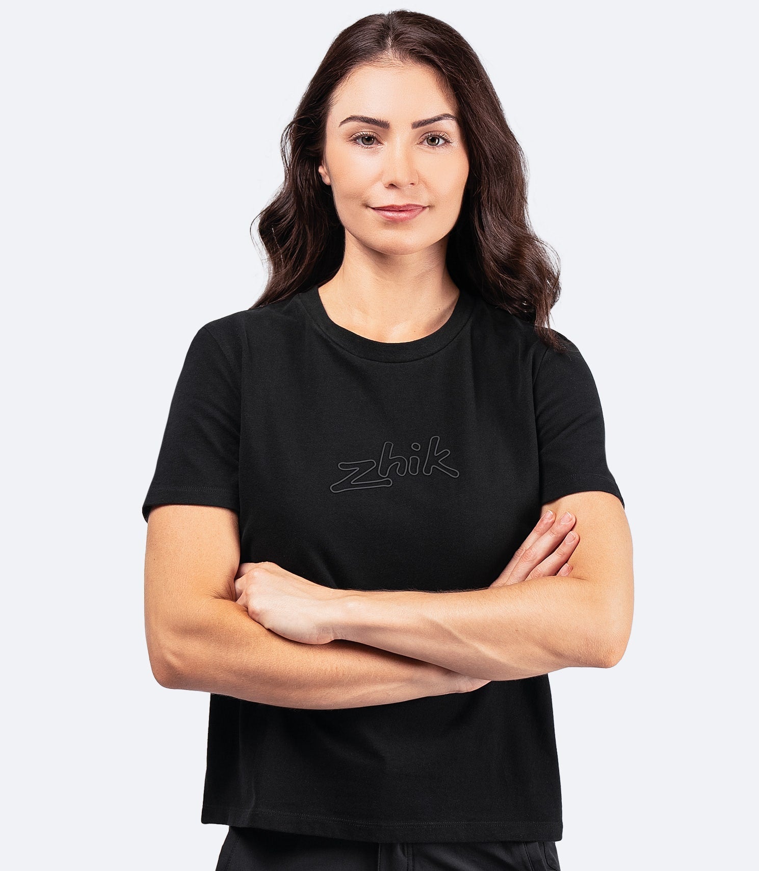 Womens Zhik Logo Cotton T-Shirt - Black