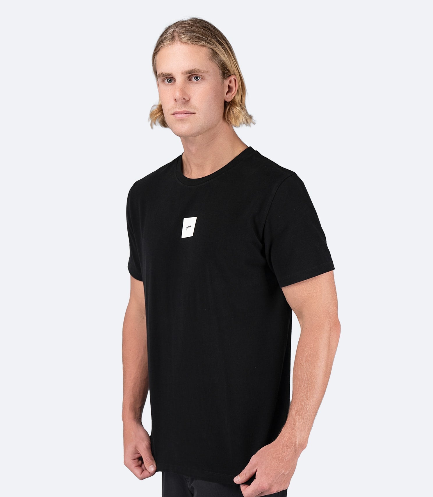Mens Zhik Block Logo Cotton T-Shirt - Black