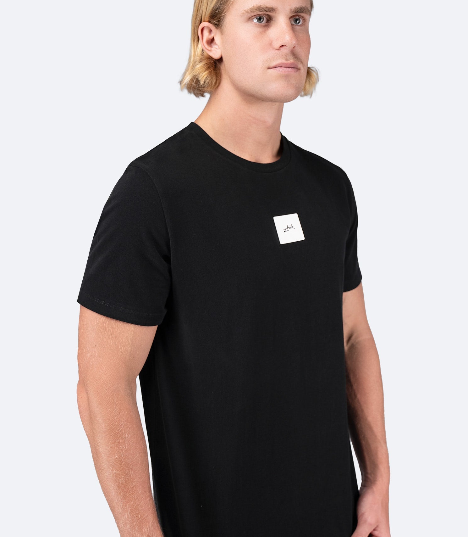 Mens Zhik Block Logo Cotton T-Shirt - Black