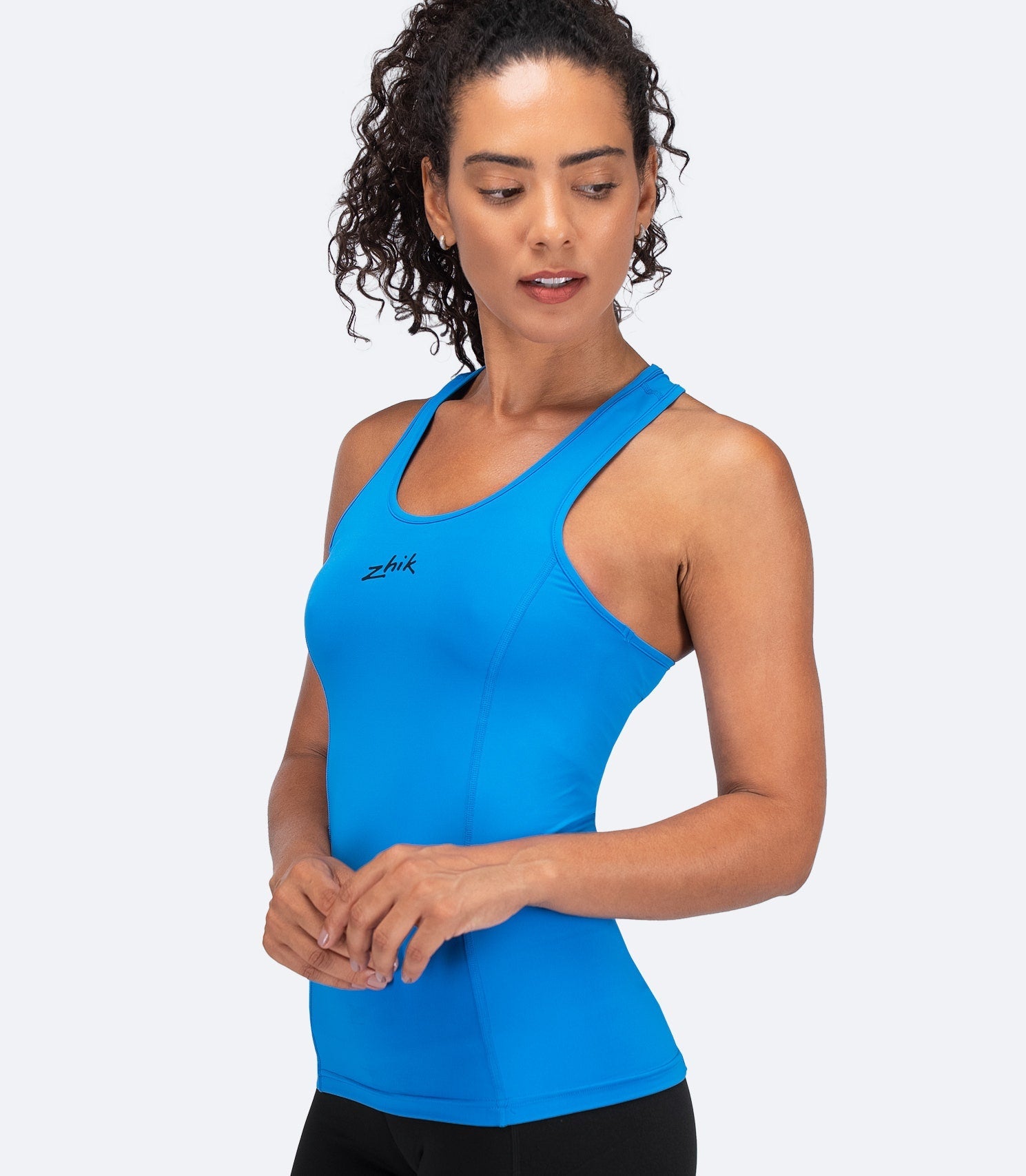 Womens Eco Spandex LT Race Singlet - Cyan