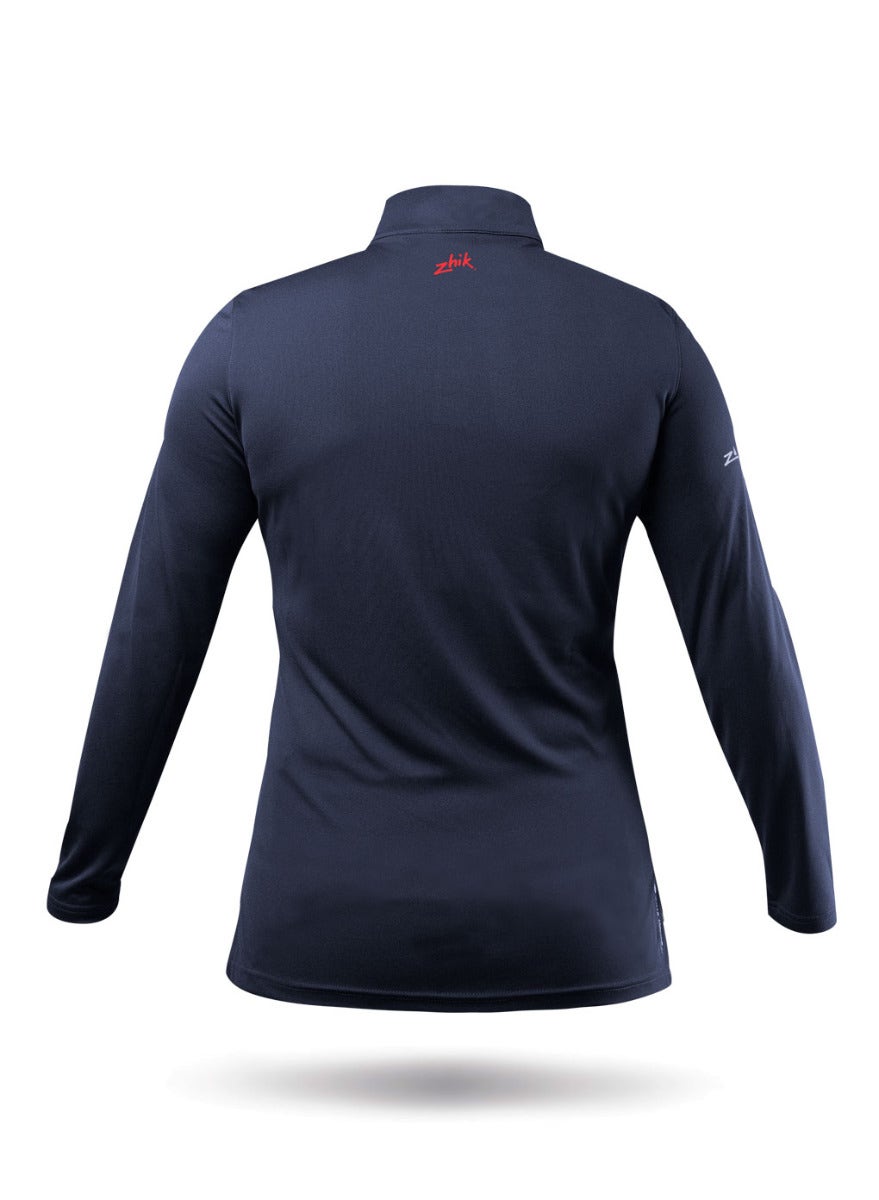 Womens UVActive High Collar 1/4 Zip Top - Navy