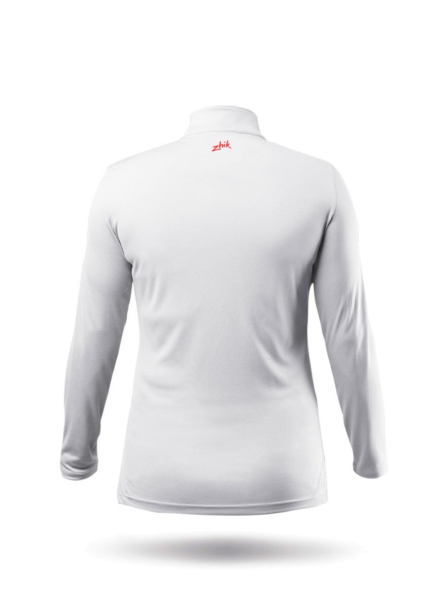 Womens UVActive High Collar 1/4 Zip Top - White
