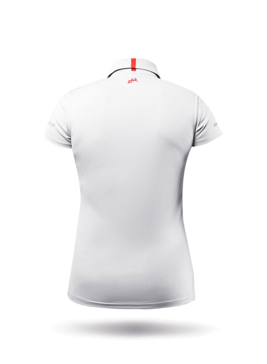 Womens UVActive Zip Sports Polo - White