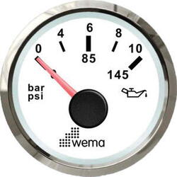 Wema Olie tryk instrument 10 bar NMEA2000 Hvidt RF