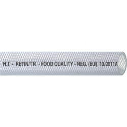 Klar pvc slange krydsvæv food quality 25mm, rulle 5m