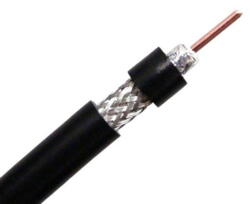 VHF kabel RG58 super low loss, sort 6mm, 1m