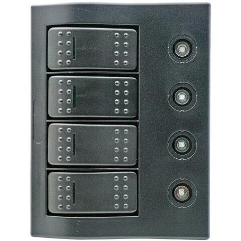 1852 elpanel med automat sikringer, led, 3 kontakter + 1 (on