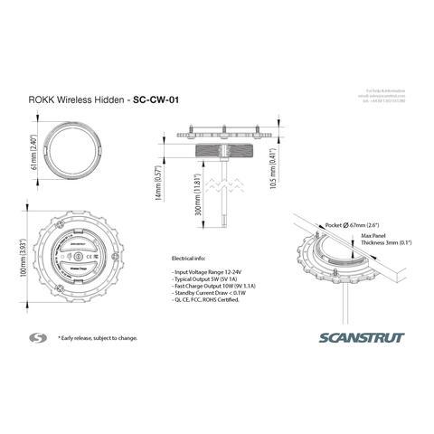 Scanstrut SC-CW-01E ROKK Charge Wireless indbygget