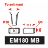 Mastebeslag EM-180MB for radarreflektor