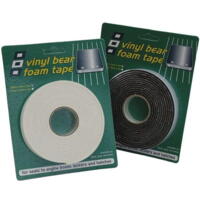Psp vinyl foam tape svampegummi med klæb sort 19x3mm 3 m
